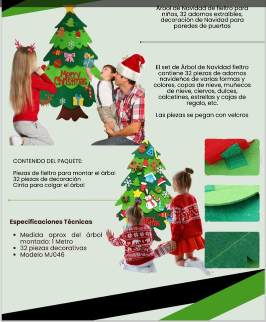 Arbol de Navidad Fieltro (32 Pcs)